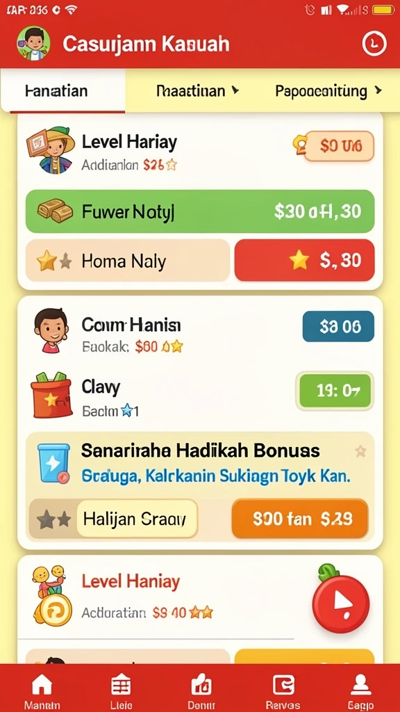 Tampilan menu utama yang mudah dinavigasi.