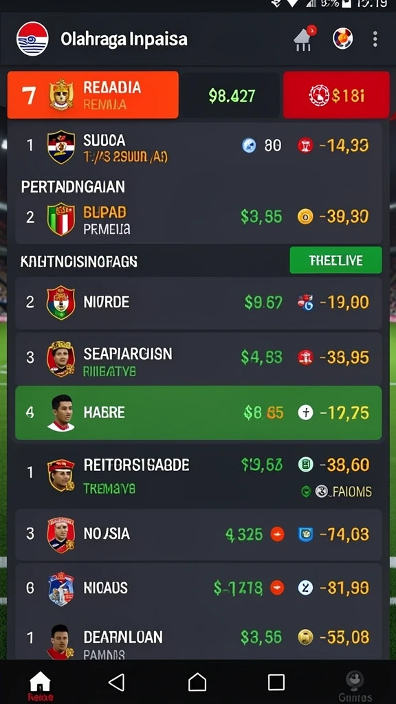 Fitur statistik untuk analisis taruhan.