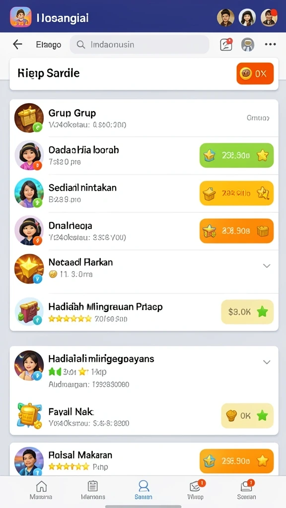 Fitur mode turnamen dengan hadiah menarik.