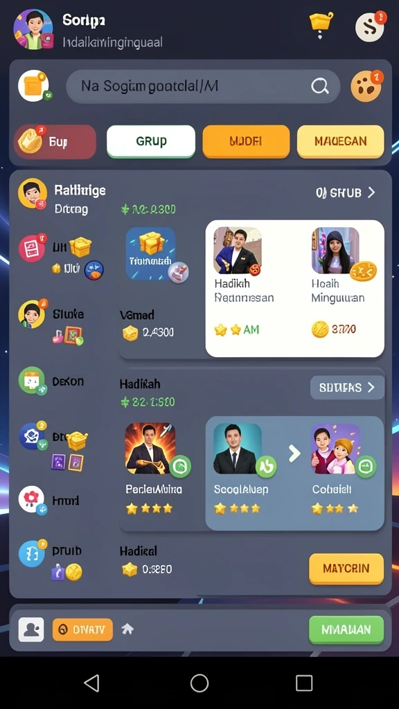 Skrin utama SUNDA777 dengan tema yang cerah dan menarik.