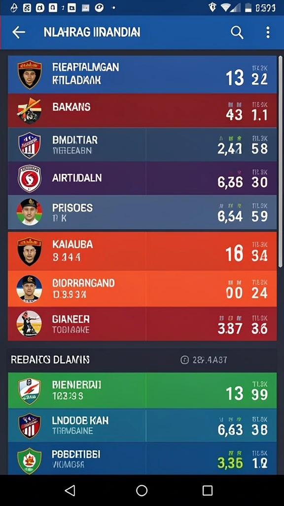 Screenshot menunjukkan leaderboard dengan peringkat pemain teratas.