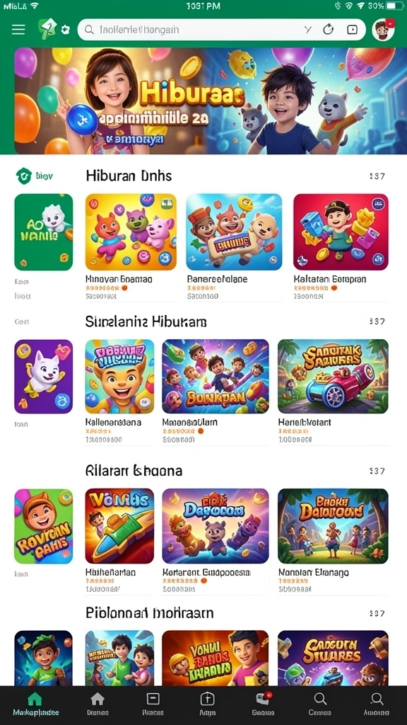 Tampilan antarmuka permainan yang menarik.
